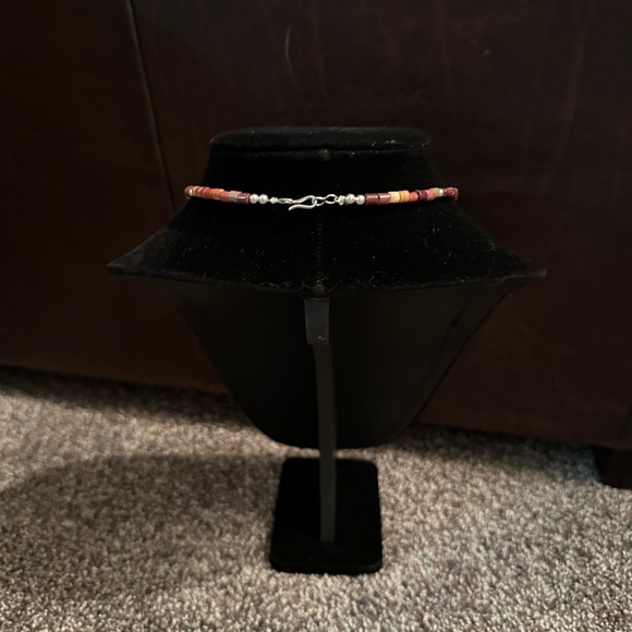 Hand Crafted “One of a Kind” Jasper, Shell $ Sterling Silver Pendant Necklace - Picture 3 of 3